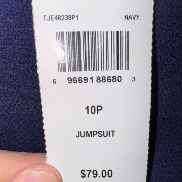 Connected Apparel‎ Navy Blue  Jumpsuit 10P Elegant Evening Wear Classic Modern - Picture 9 of 9